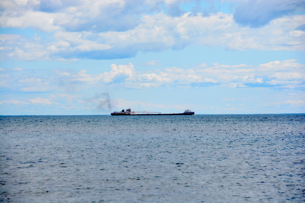 2014-08-13, 015, Ship out on Lake Michigan