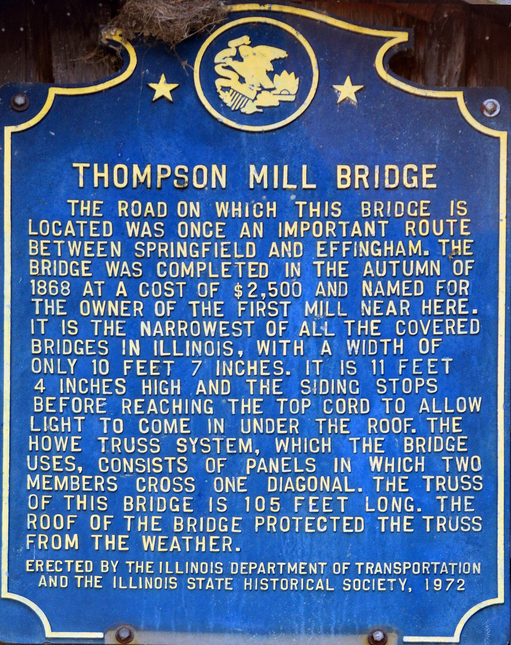 2015-08-18, 012, Thompson Mill Covered Bridge, 1868, Cowden, IL